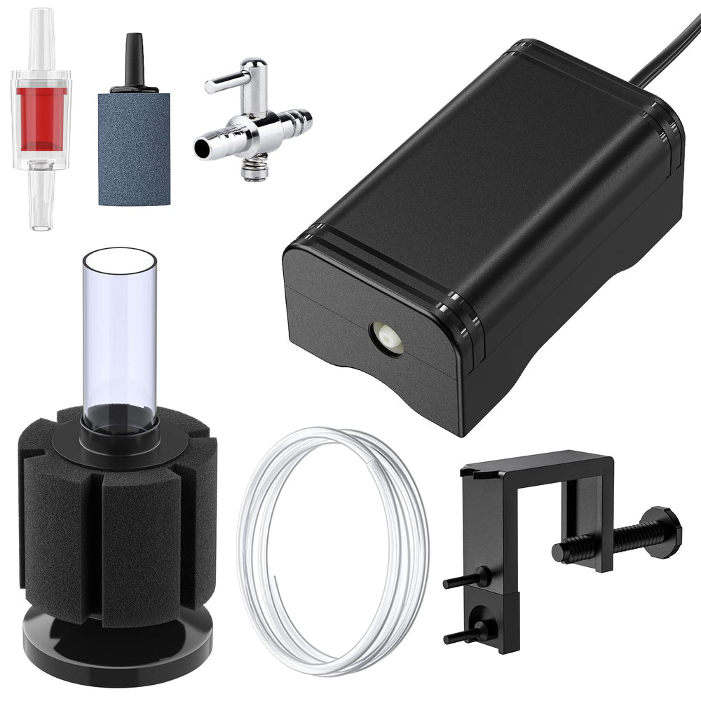 Pawfly mini aquarium air pump bracket assembly enables easy wall-mount setup for steady aeration.