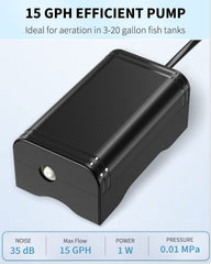 Pawfly mini aquarium air pump demonstrates whisper-quiet operation for dorm rooms and living spaces.