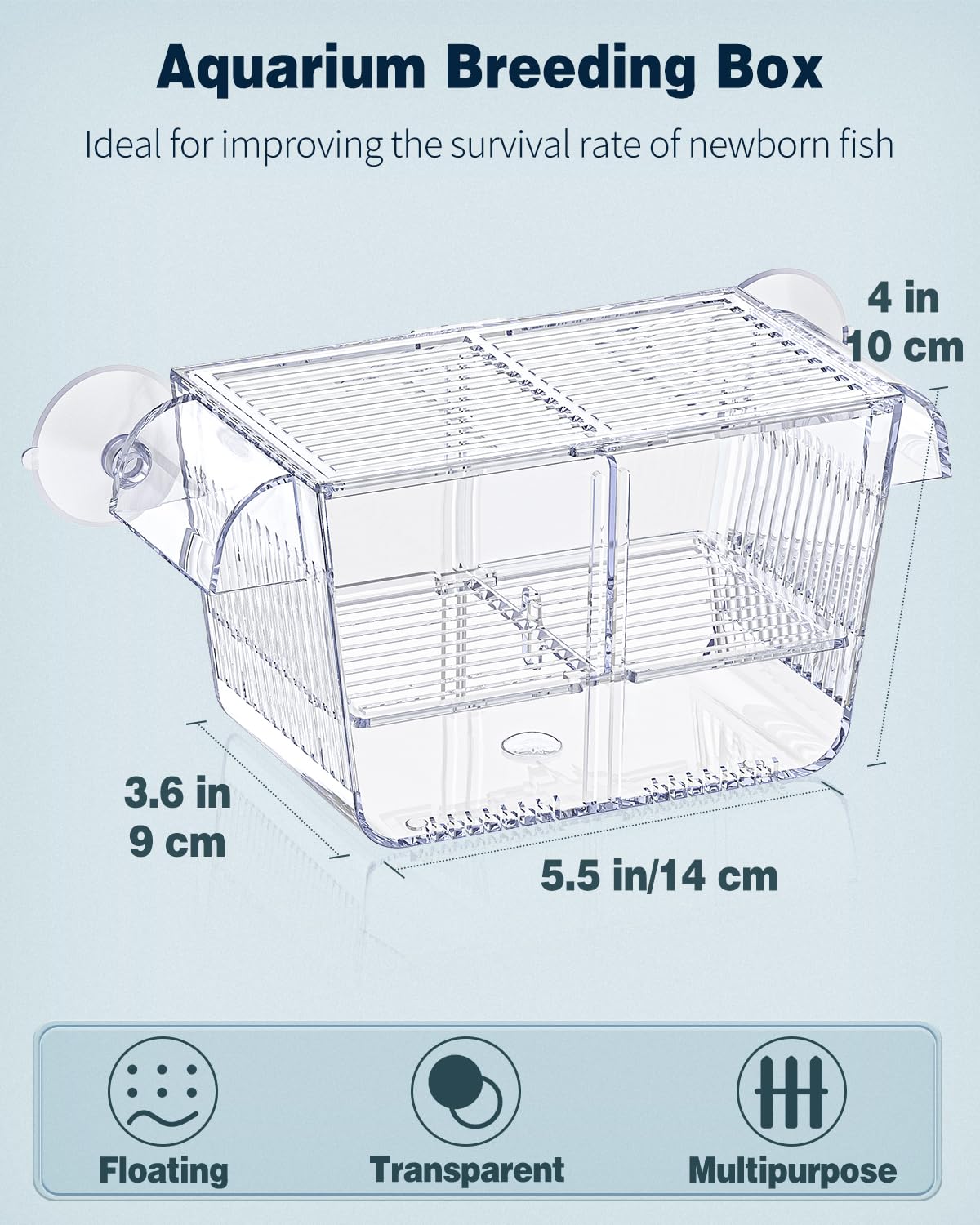 Pawfly isolation box multi-room separators enable quick isolation of aggressive or sick fish.