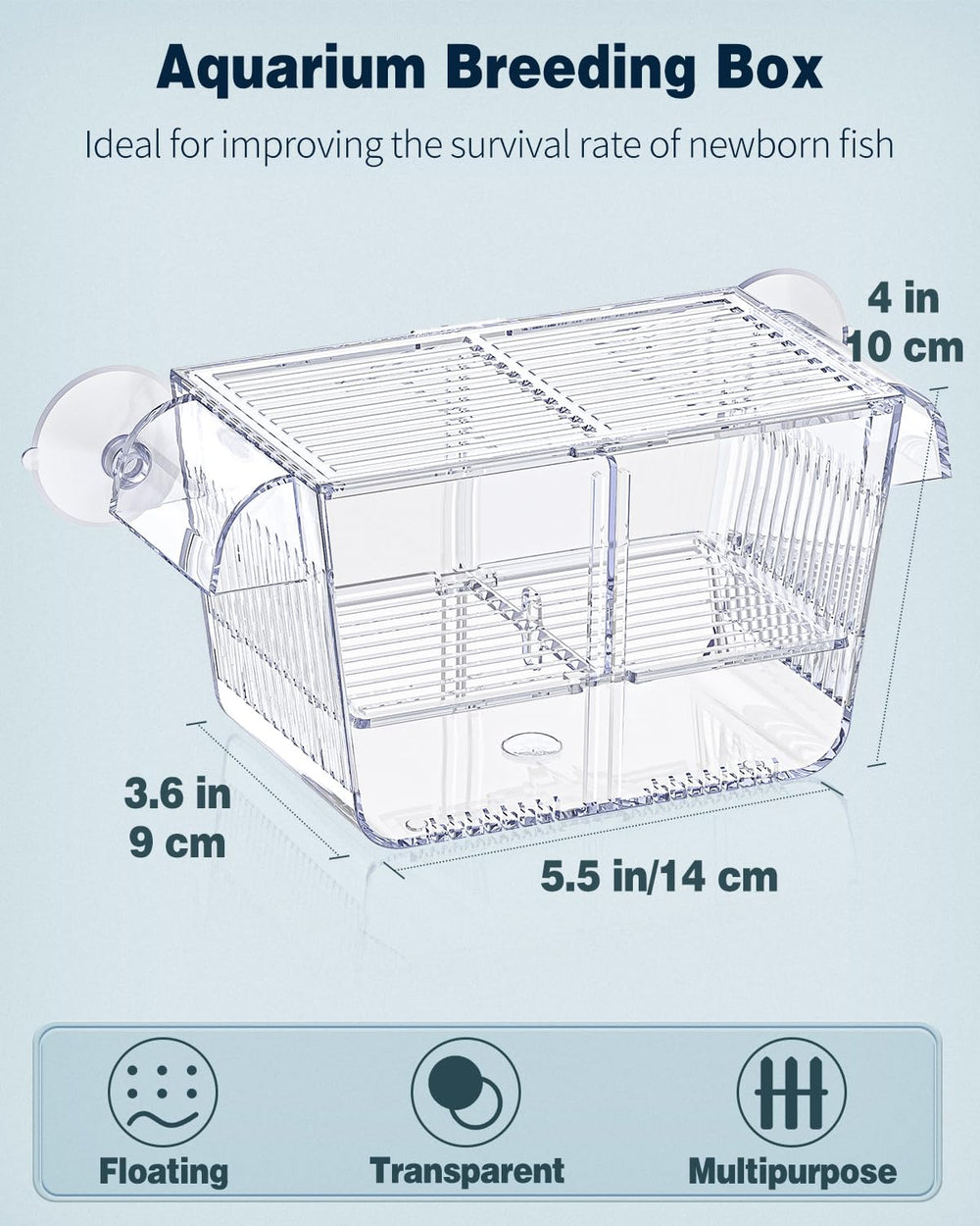 Pawfly isolation box multi-room separators enable quick isolation of aggressive or sick fish.