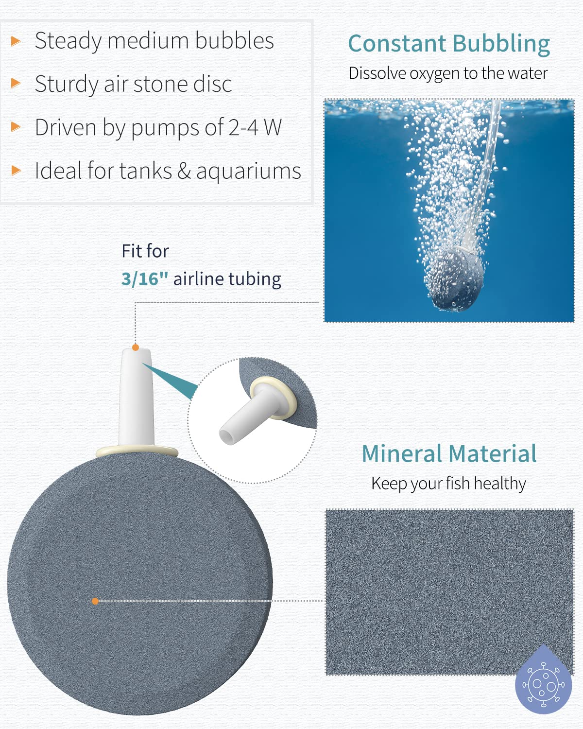 Pawfly nano tank setup featuring air stone disc diffuser