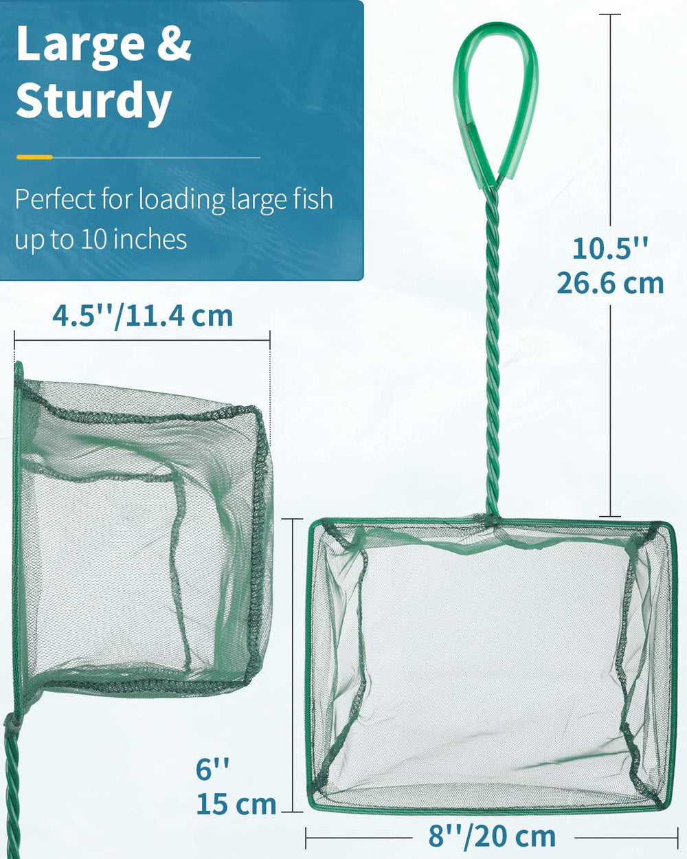 Pawfly net braided metal handle resists rust for long-term use.