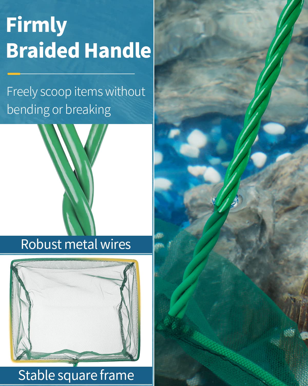 Pawfly net debris-skimming view makes tank cleaning easier.