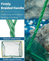 Pawfly net debris-skimming view makes tank cleaning easier.