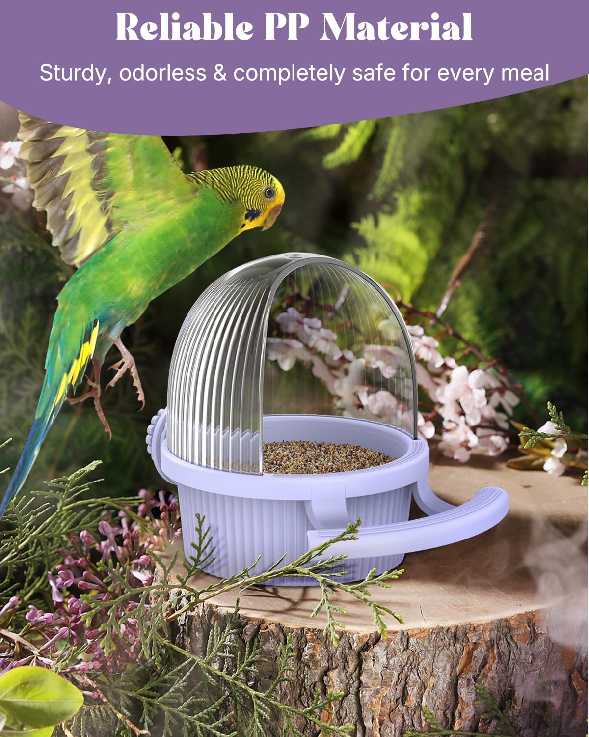 Pawfly No Mess Bird Feeder durable PP material promises long-lasting use