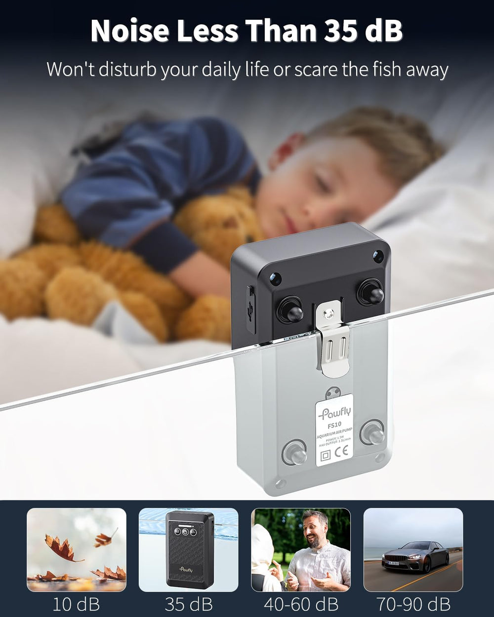 Pawfly outdoor-fishing-aerator sustains live bait during transport and on boats.