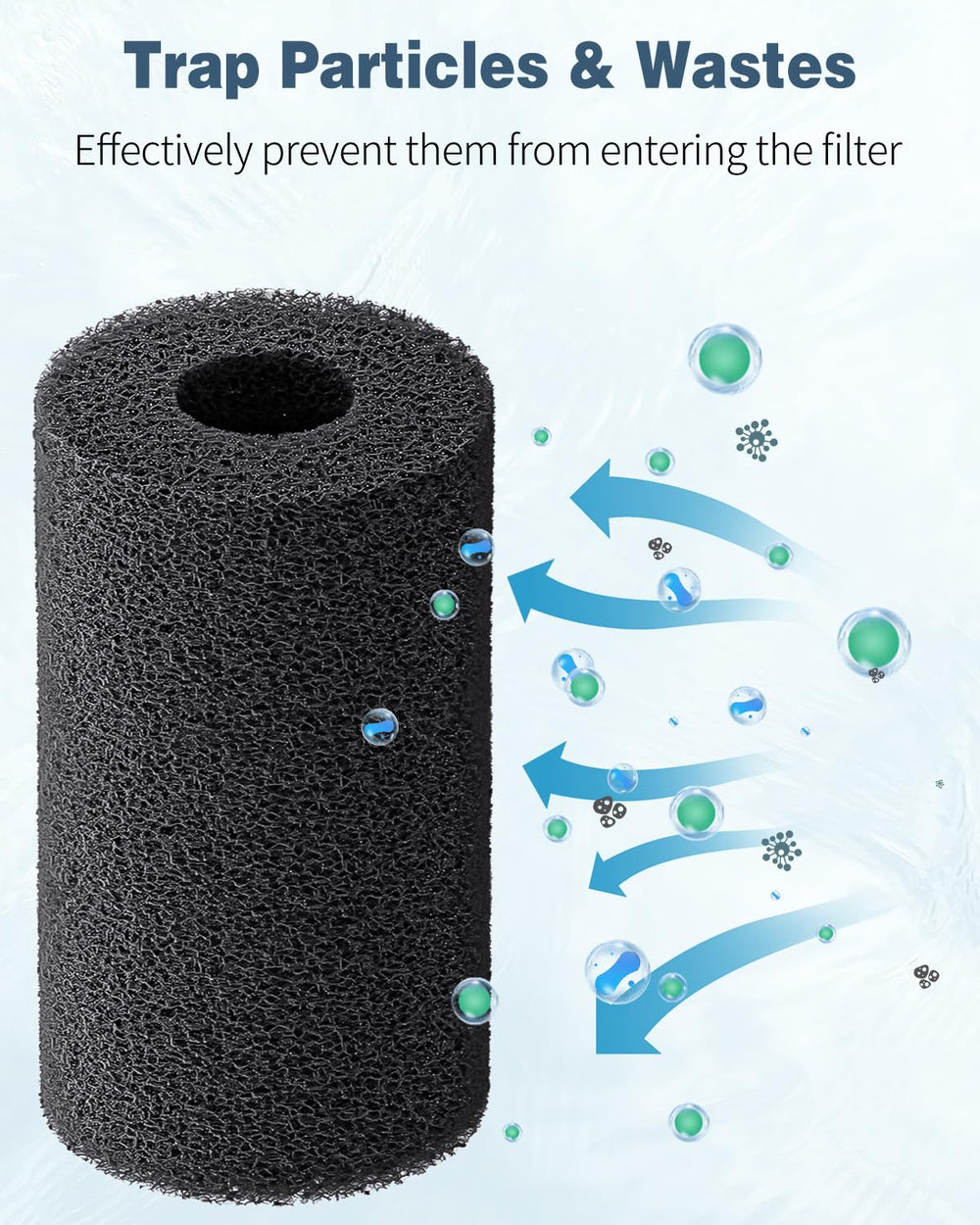 Pawfly filtration sponge traps debris to help clear tank water