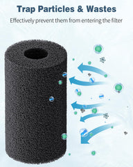 Pawfly filtration sponge traps debris to help clear tank water