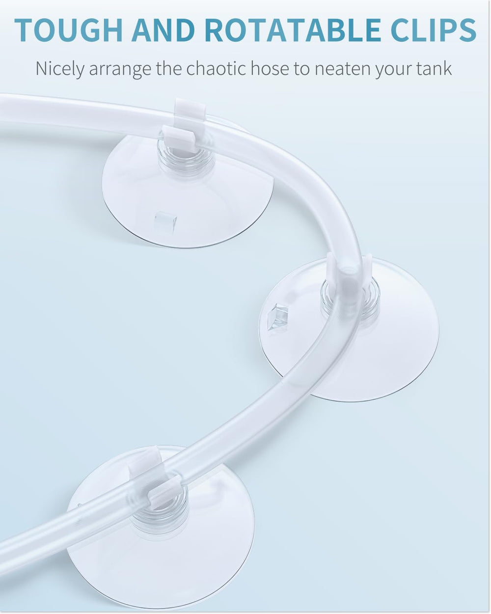 Pawfly rotatable clip shows adjustable tubing position for flexible aquarium setup.