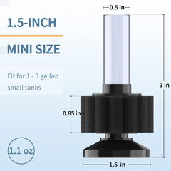 Pawfly small tank 3-gallon fit showcasing compact filter size in nano habitat.