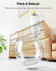 Pawfly stable base mini fish tank, 4.5-inch footprint for desk balance.