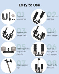Pawfly submersible filter quiet operation provides near-silent tank filtration.