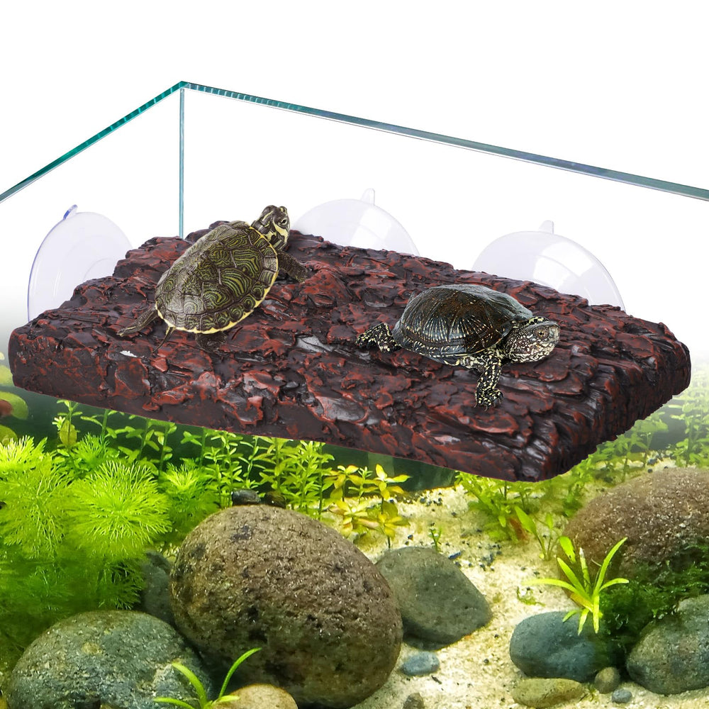 Pawfly Turtle Basking Platform suction cups securely grip tank walls for stable basking.