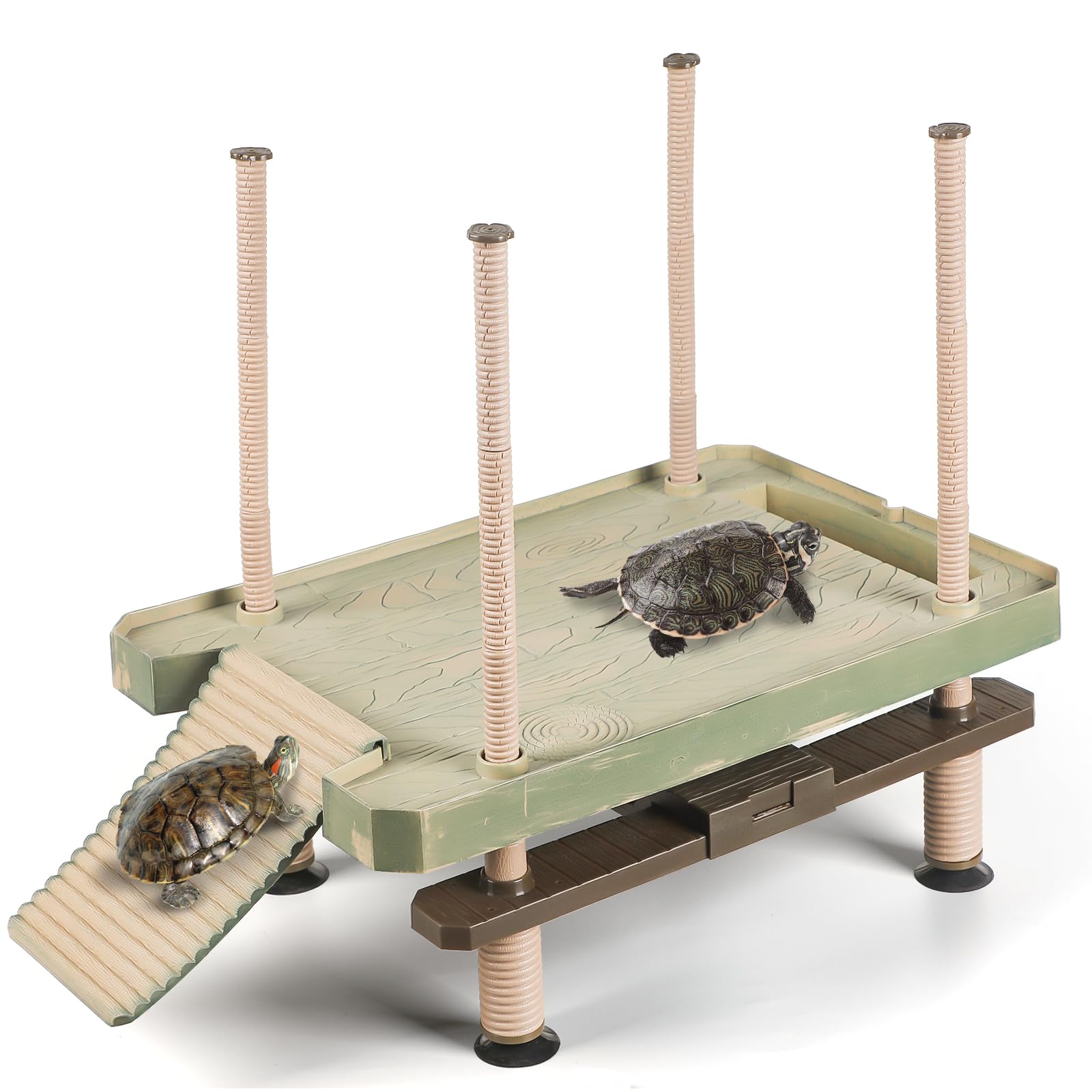 Pawfly Turtle Dock floating top view shows large basking area for roomy tanks