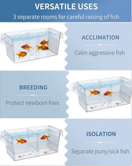 Pawfly two removable separators create three rooms for isolation.