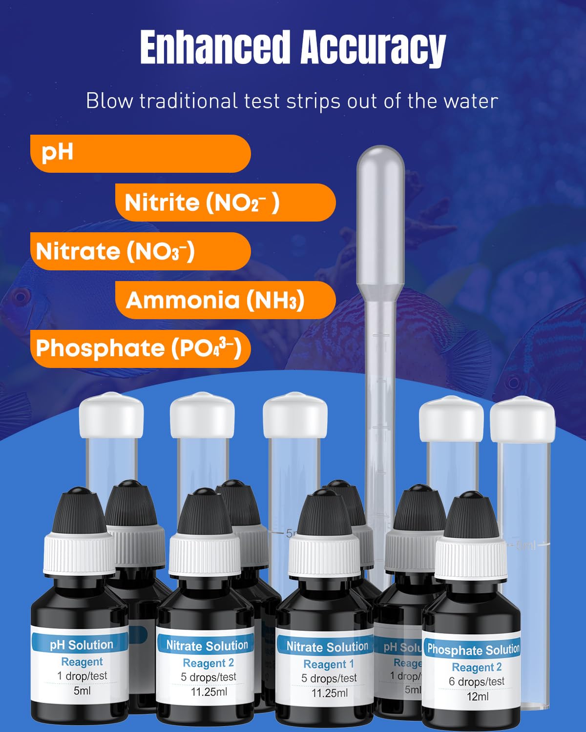 Pawfly water sample test vial for precise parameter checks.