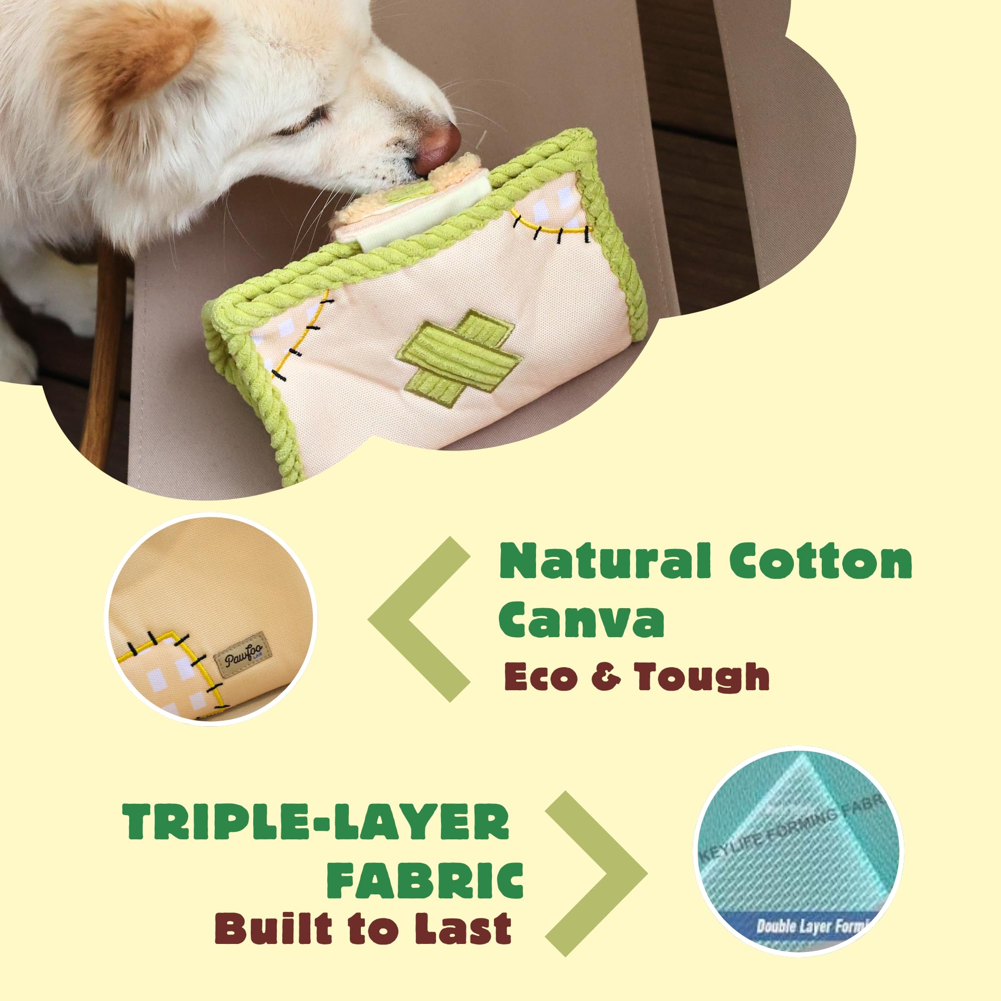 Pawfoo Lab crinkle sounds elevate anticipation during hide-and-seek style play.