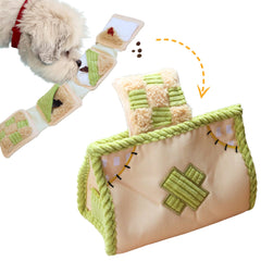 Pawfoo Lab interactive tissue box close-up highlights durable cotton construction for safe play.