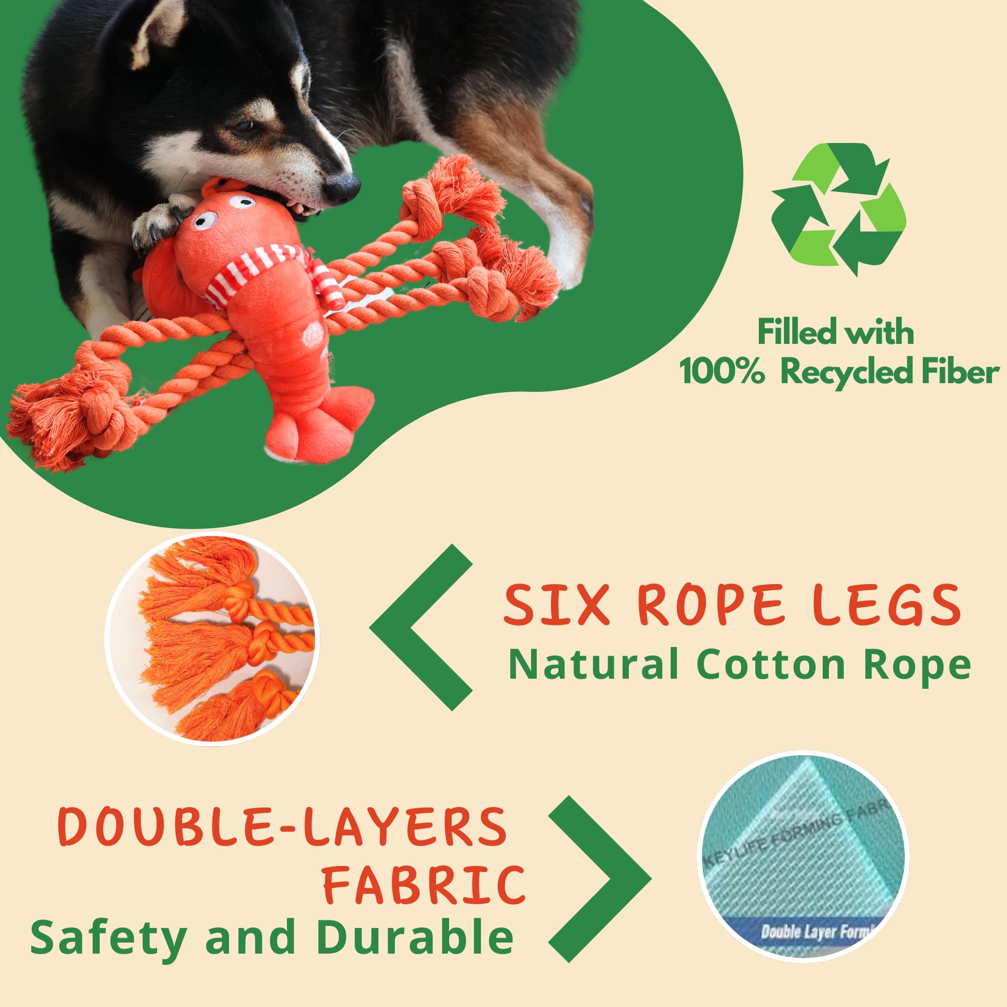 Pawfoo Lab lobster toy claws crinkle enhances sensory engagement during fetch