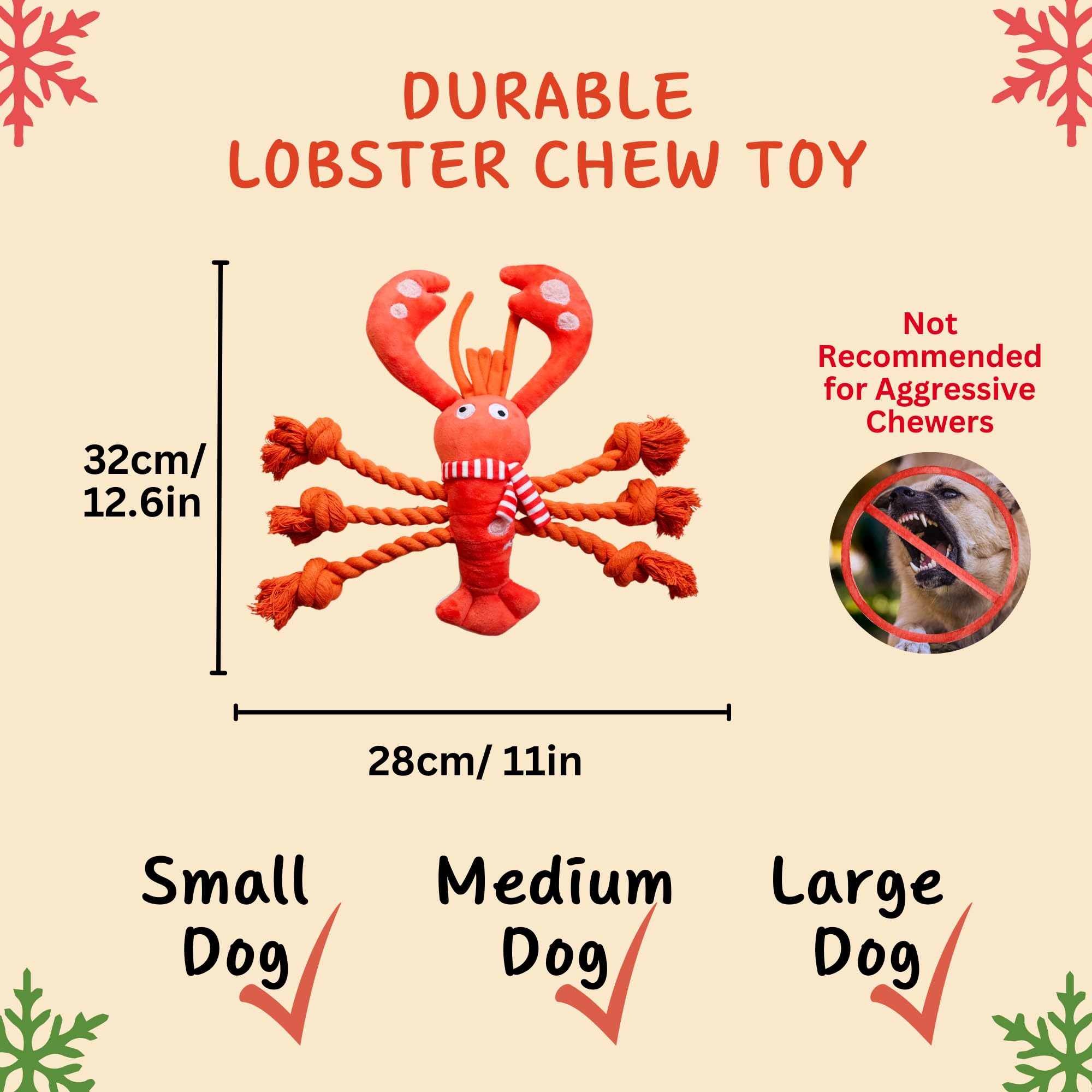 Pawfoo Lab lobster toy tug-and-fetch suitable for multi-dog play