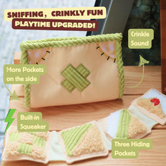 Pawfoo Lab squeaky tissue feature adds instant excitement during foraging play.