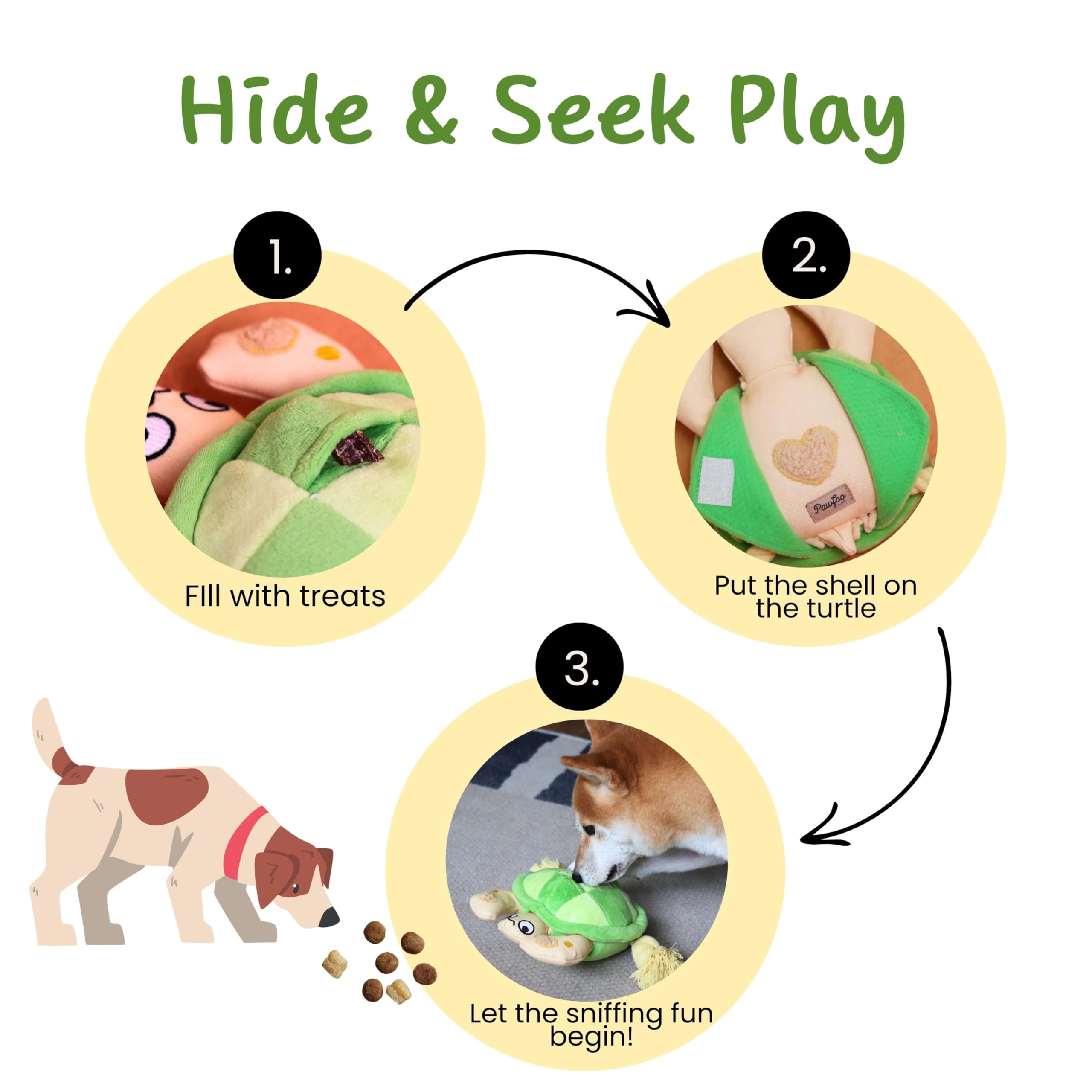 Pawfoo Lab turtle toy crinkle and squeak for sensory variety