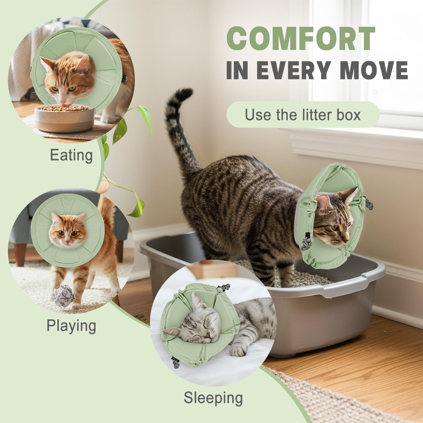 Pawfun cat cone soft high-resilience sponge interior supports gentle protection.