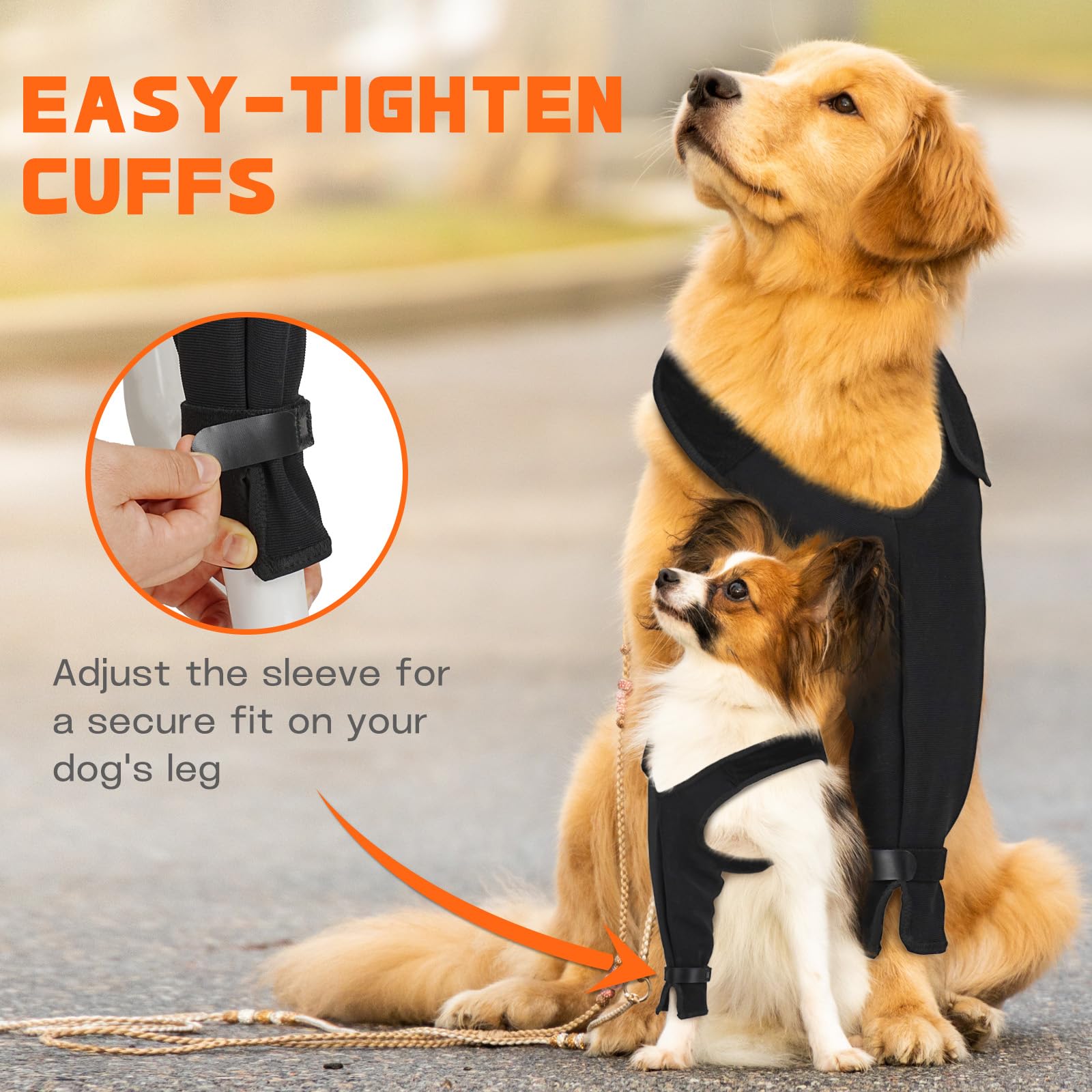 Pawfun left XS sleeve for post-surgery care supports movement while protecting the healing area.