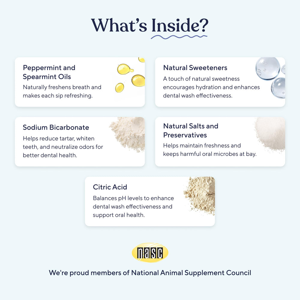 Pawfy dental care formula packaging highlights pet-safe ingredients for gentle oral support