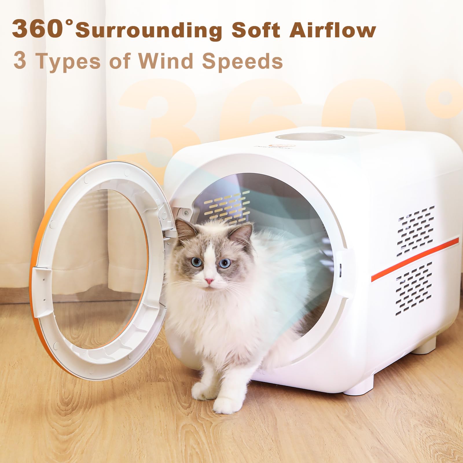 PawGalaxy Pet Dryer Box touch-control panel enables precise temperature control.
