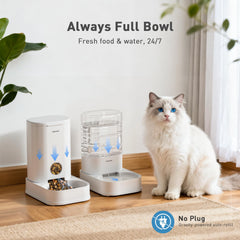 PAWGETHER cat water dispenser 2-pack provides steady gravity-fed water