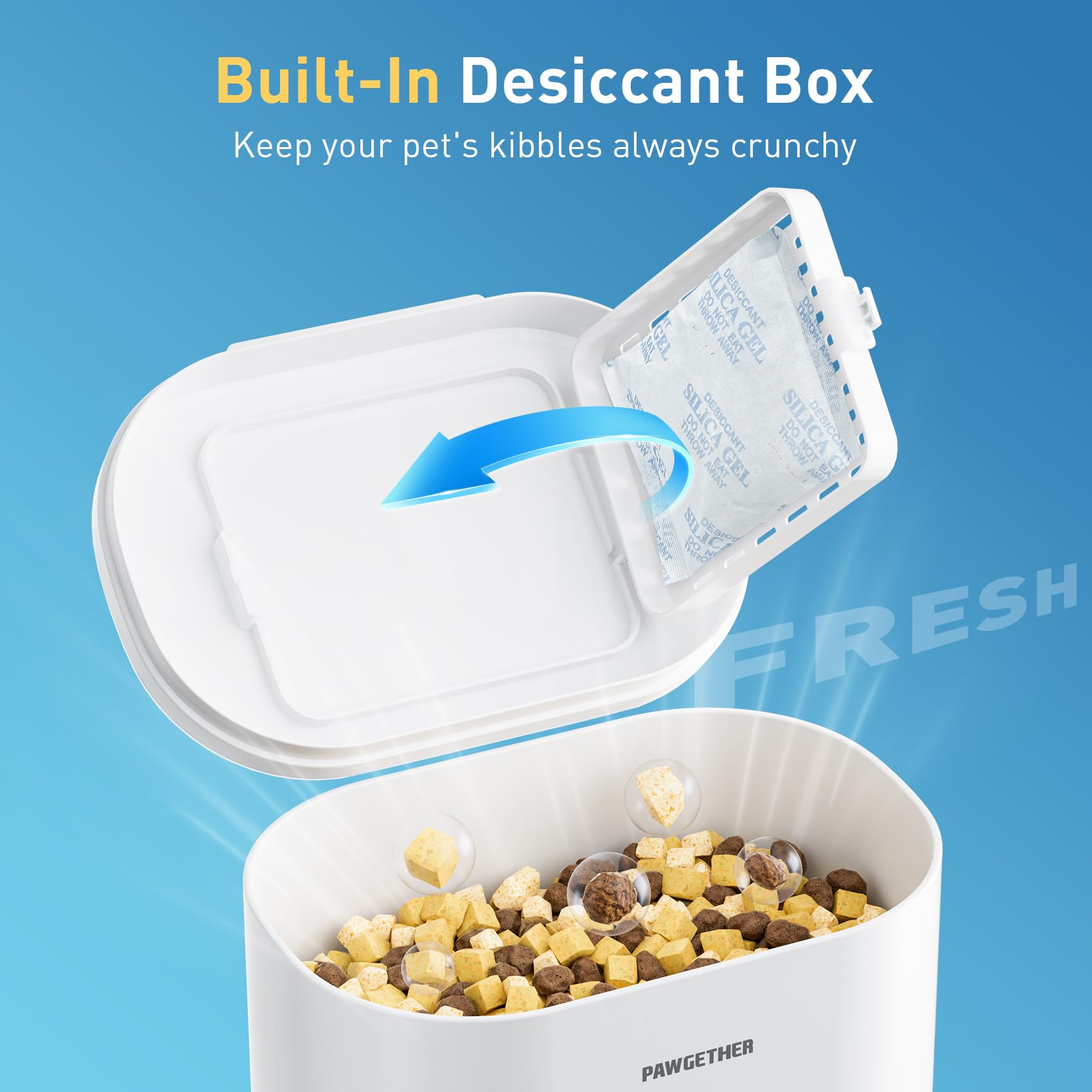 PAWGETHER Gravity Feeder capacity 3.5L shown for multi-day meals.