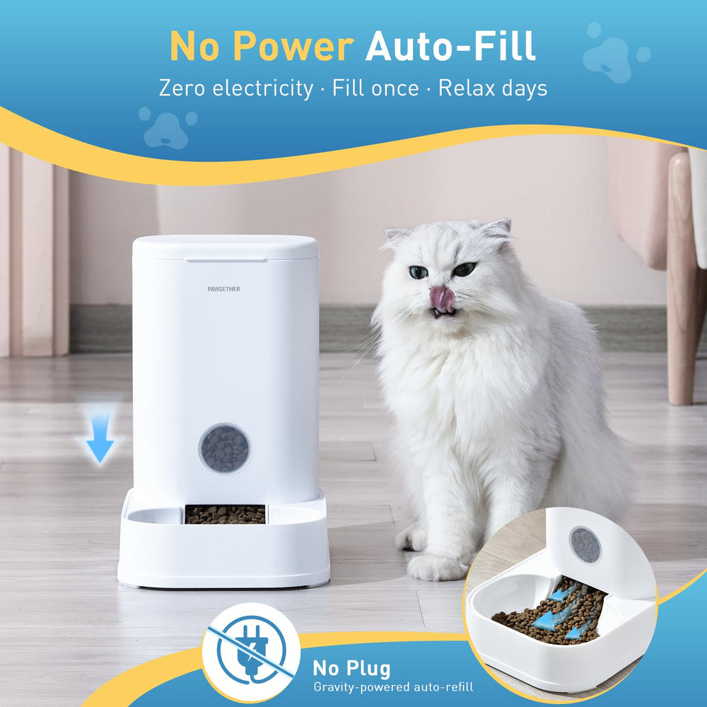 PAWGETHER Gravity Feeder transparent window to check food levels at a glance.