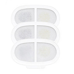 PAWGETHER cat fountain filter packaging shows 3-pack replacement for fresher water.