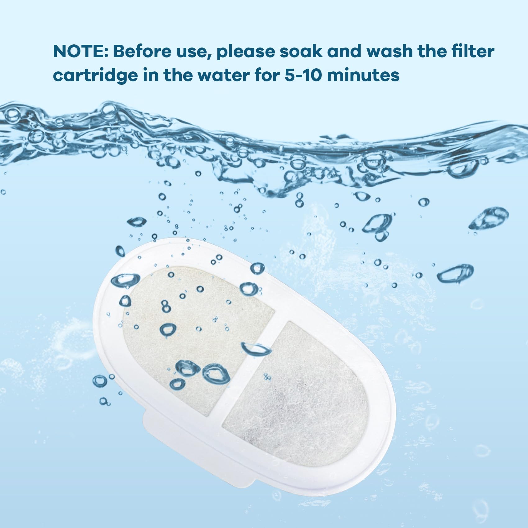 PAWGETHER triple-filtration materials close-up includes cotton, carbon, resin.