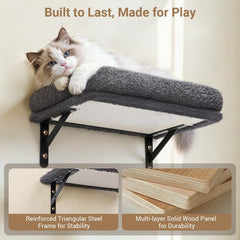PawGiant Cat Wall Shelves condo house creates a cozy hideaway for cats.