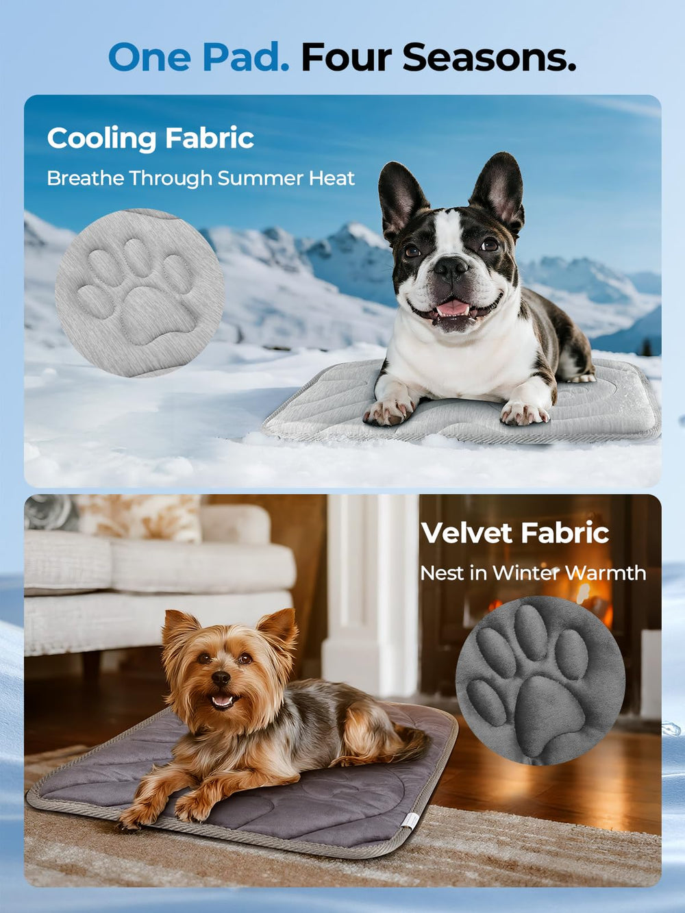 Pawhoo dog cooling mat folded for travel emphasizes portability