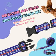 PawHuggies reflective dog leash in dark blue complements night walks