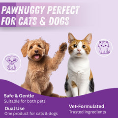 Pawhuggy finger wipes close-up showing convenient dog and cat dental hygiene without brushing.