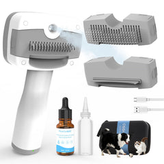 Pawimood pet steam brush front view for deshedding and dematting at home.