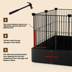 PAWING built-in door provides easy access and supervision during play.