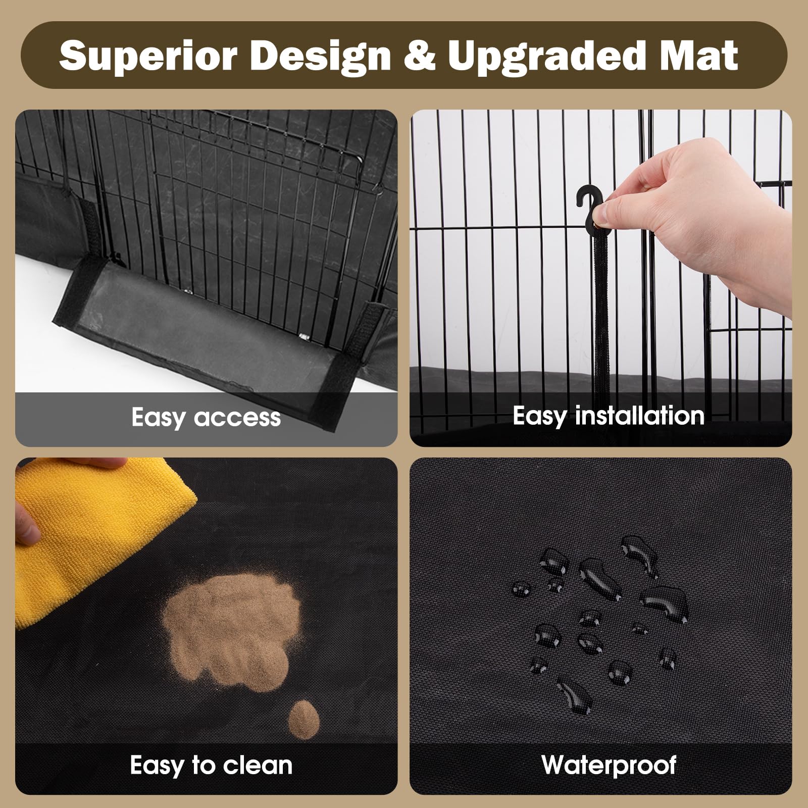PAWING waterproof mat 24x48 protects floors and cleans easily after play.