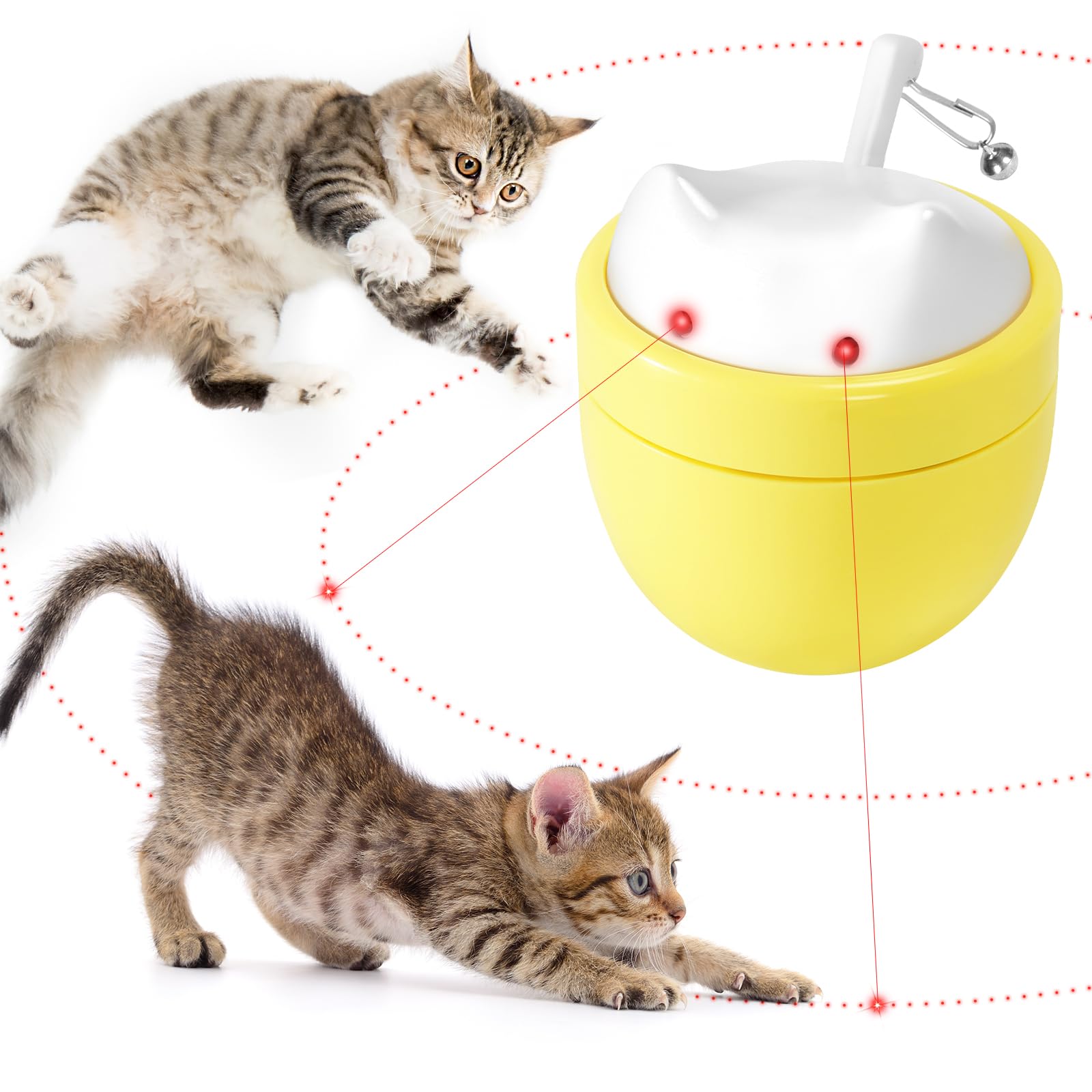 Pawingcat dual-laser-points for engaging indoor play and chasing tasks