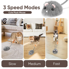 Pawingcat remote-control cat toy in action with four-direction movement for engaging play.
