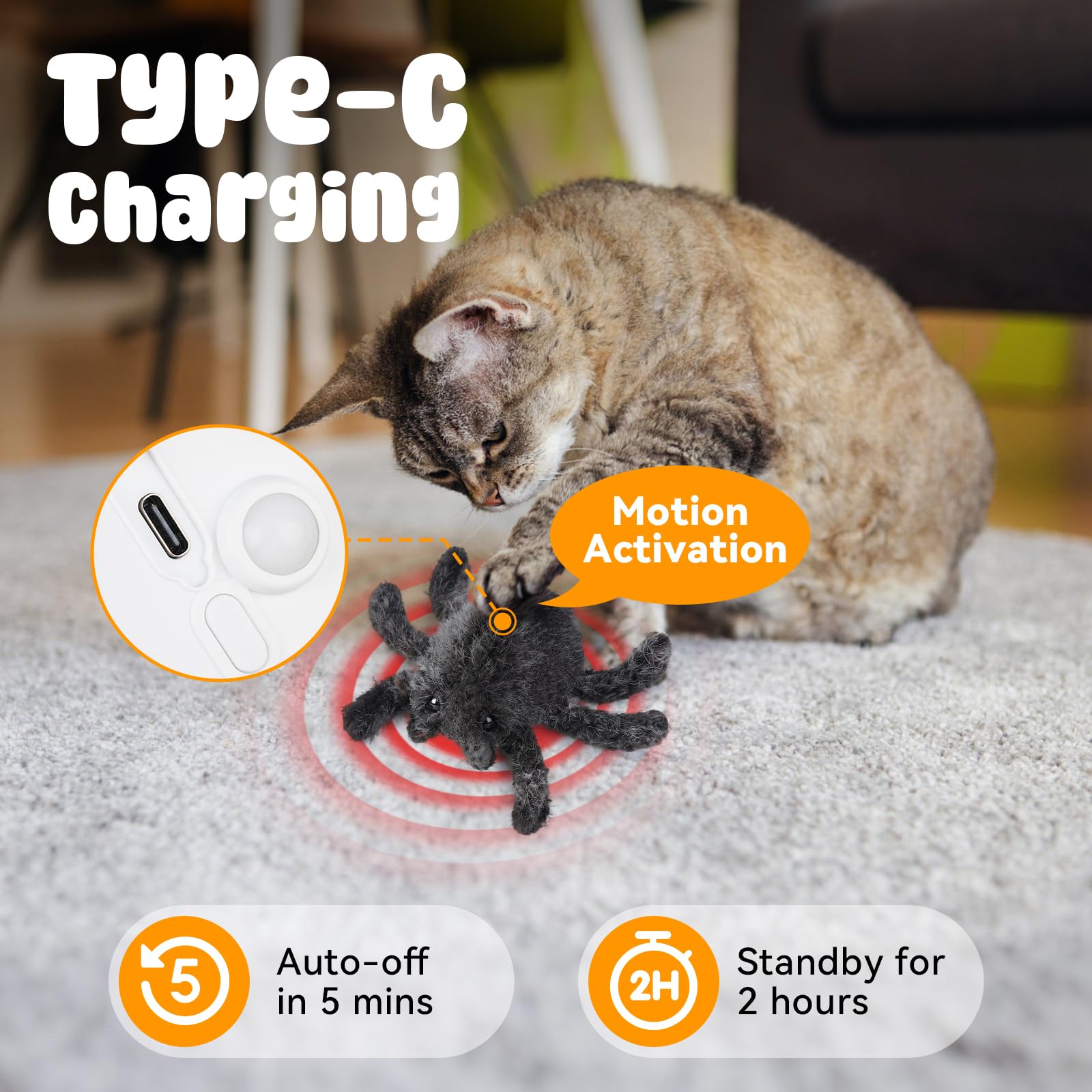 Pawingcat safe plush and ABS materials protect paws during play