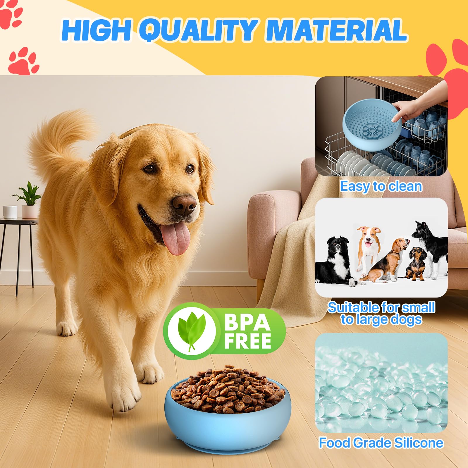 Pawwinner bite-resistant silicone bowl being cleaned to highlight easy maintenance.