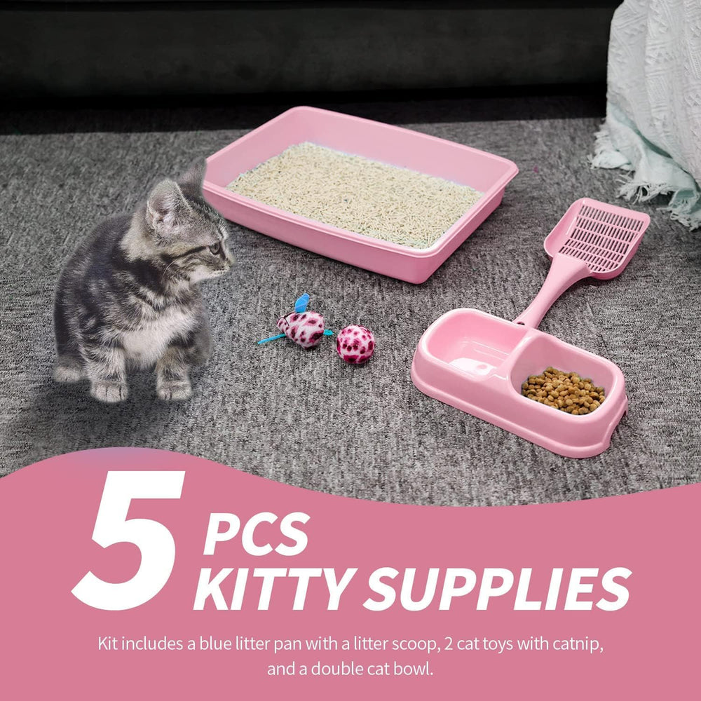 PAWISE kitten starter kit packaging and contents in pink