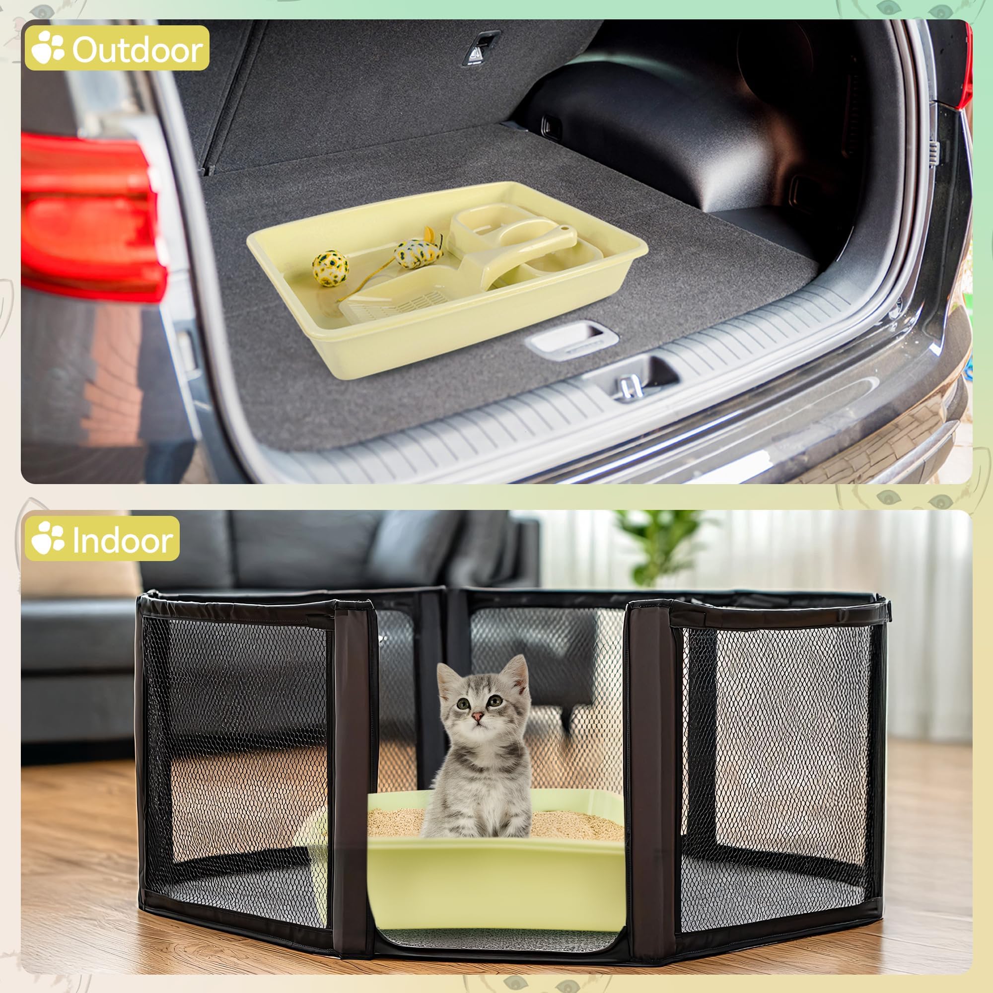 PAWISE cat starter kit easy-clean finish resists odors and stains