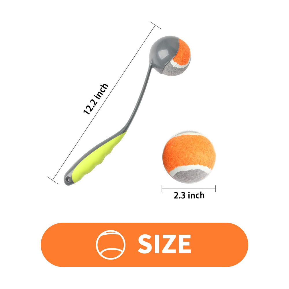 PAWISE launcher and a 2.3-inch tennis ball sized for small to medium dogs