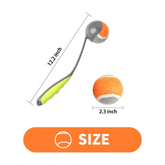 PAWISE launcher and a 2.3-inch tennis ball sized for small to medium dogs